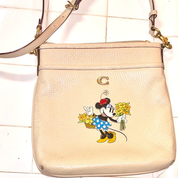 Coach Handbags - Coach Tan Crossbody Bag with Minnie Mouse Graphic